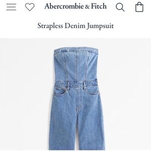 Abercrombie & Fitch Strapless Denim Jumpsuit